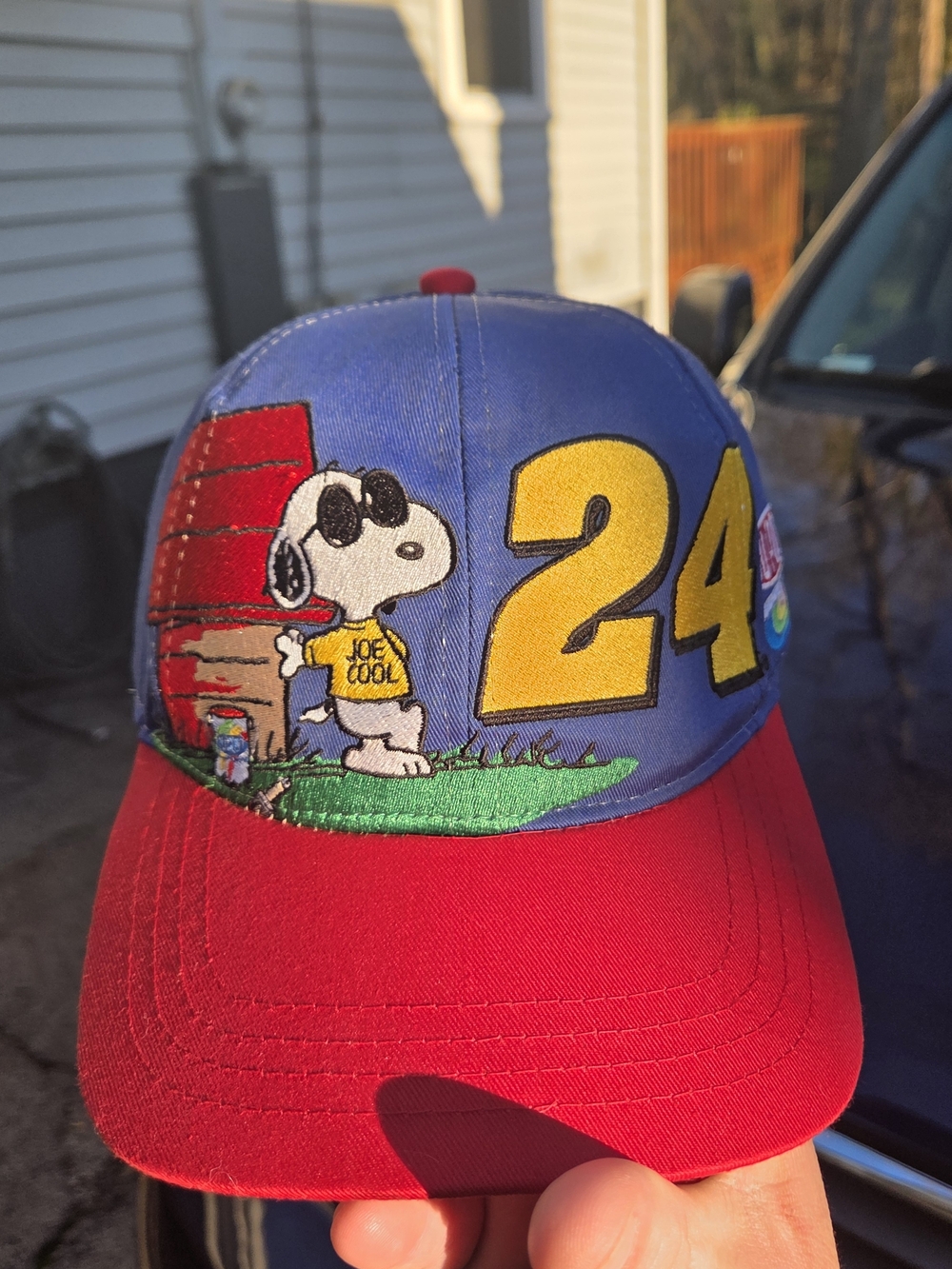 *Rare* Joe Cool Snoopy 24 Jeff Gordon Dupont Racing Cap - Red & Blue
